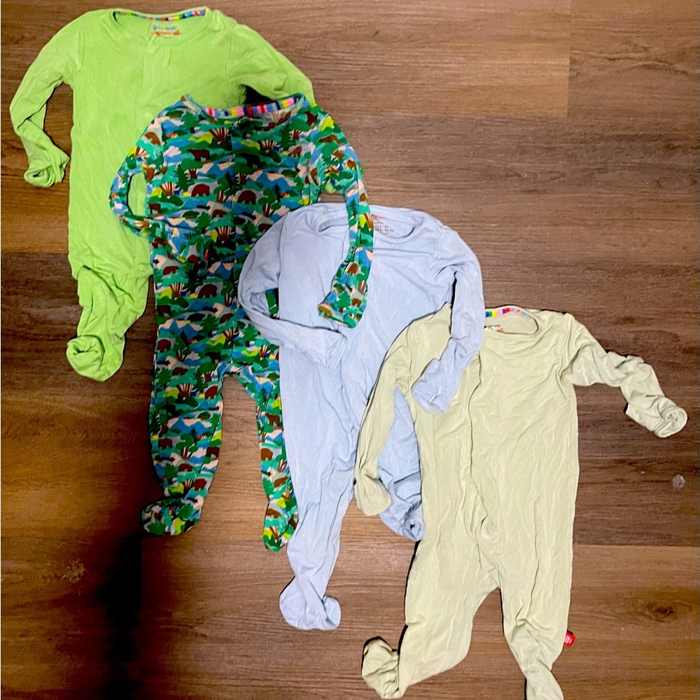 Set of 4 Magnetic Me Footed Sleepers (size 3-6 mo)